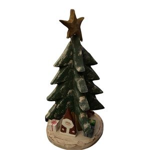 Christmas Tree Decoration Wood Decor Handmade/Crafted Rustic 11.5”- Signed 2003